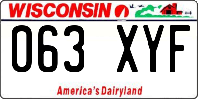 WI license plate 063XYF