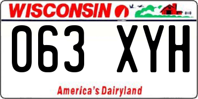 WI license plate 063XYH