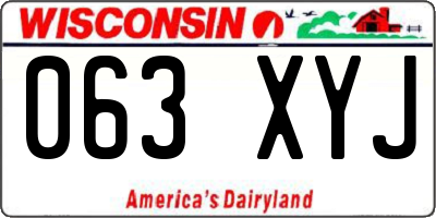 WI license plate 063XYJ