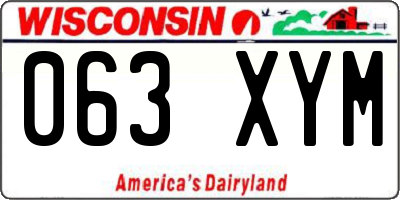 WI license plate 063XYM