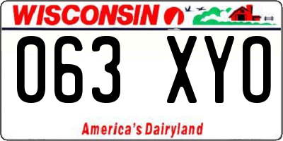 WI license plate 063XYO