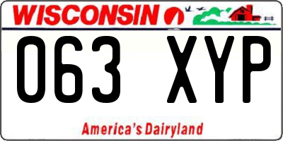 WI license plate 063XYP