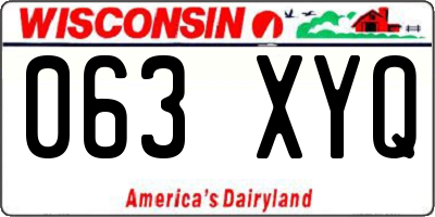 WI license plate 063XYQ