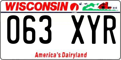 WI license plate 063XYR