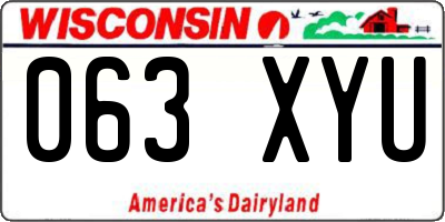 WI license plate 063XYU