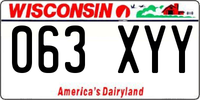 WI license plate 063XYY