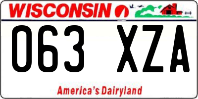 WI license plate 063XZA