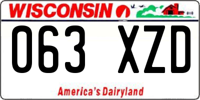 WI license plate 063XZD