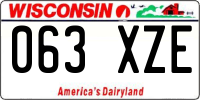 WI license plate 063XZE