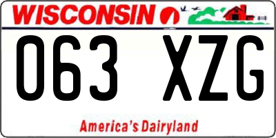 WI license plate 063XZG