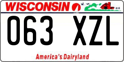 WI license plate 063XZL