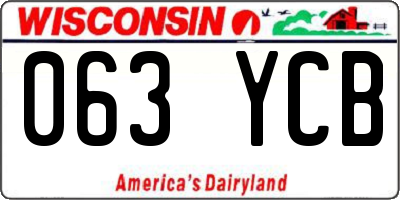 WI license plate 063YCB