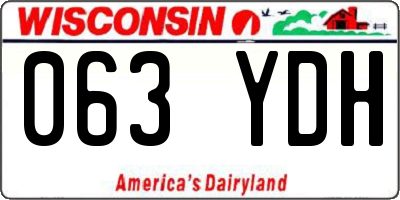 WI license plate 063YDH