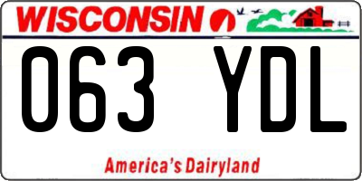 WI license plate 063YDL