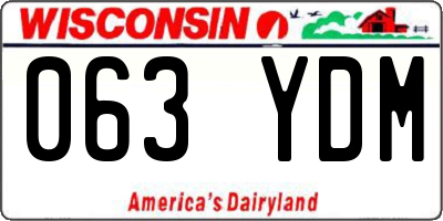 WI license plate 063YDM