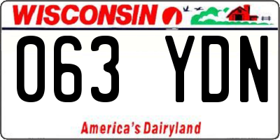WI license plate 063YDN
