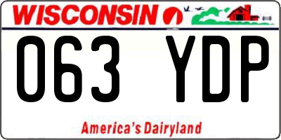 WI license plate 063YDP