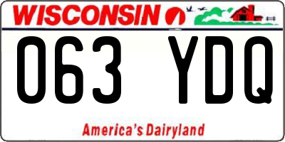 WI license plate 063YDQ