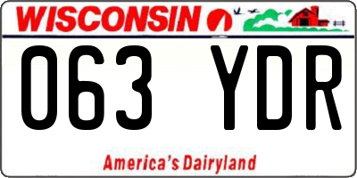WI license plate 063YDR