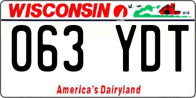 WI license plate 063YDT