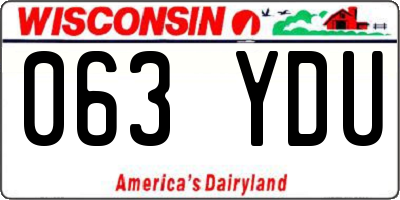 WI license plate 063YDU