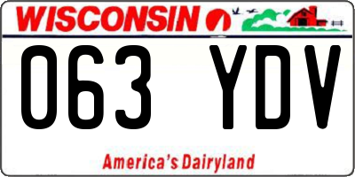 WI license plate 063YDV