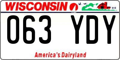 WI license plate 063YDY