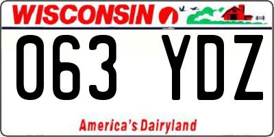 WI license plate 063YDZ