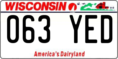 WI license plate 063YED