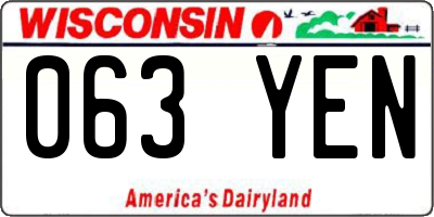 WI license plate 063YEN