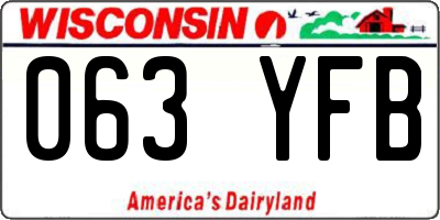 WI license plate 063YFB