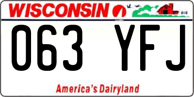 WI license plate 063YFJ
