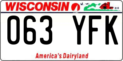 WI license plate 063YFK