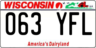 WI license plate 063YFL