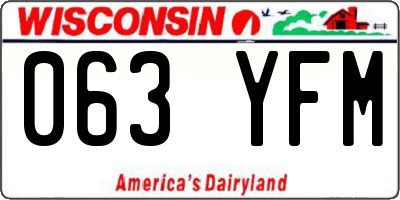 WI license plate 063YFM