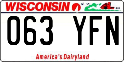 WI license plate 063YFN