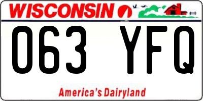 WI license plate 063YFQ
