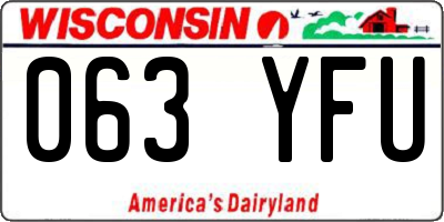 WI license plate 063YFU