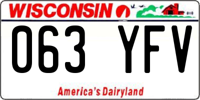 WI license plate 063YFV