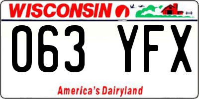 WI license plate 063YFX