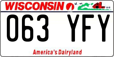 WI license plate 063YFY