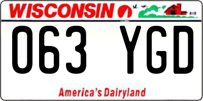 WI license plate 063YGD