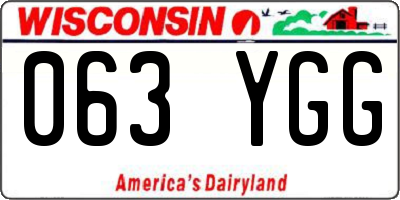 WI license plate 063YGG