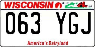 WI license plate 063YGJ