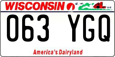 WI license plate 063YGQ