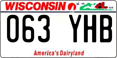 WI license plate 063YHB