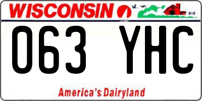 WI license plate 063YHC
