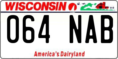 WI license plate 064NAB