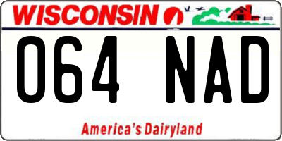 WI license plate 064NAD