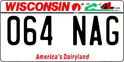 WI license plate 064NAG